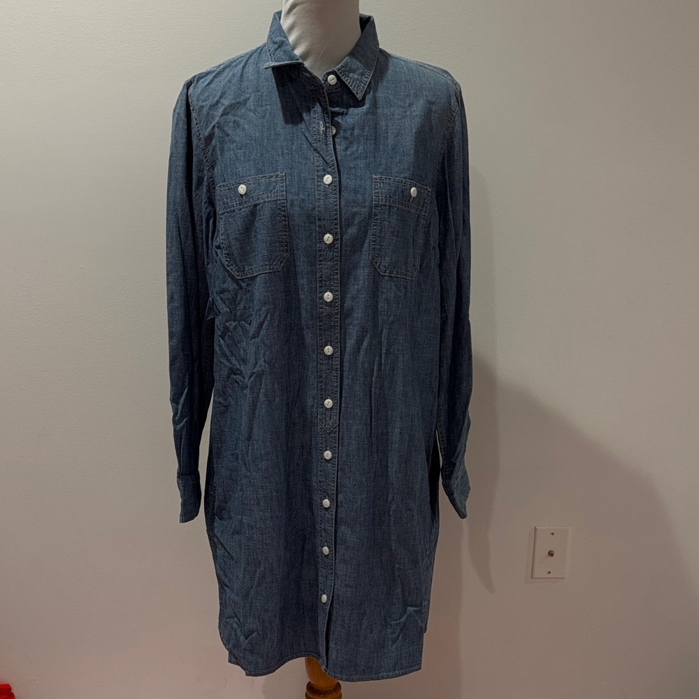 J. Crew  Blue Long Sleeve Denim Dress